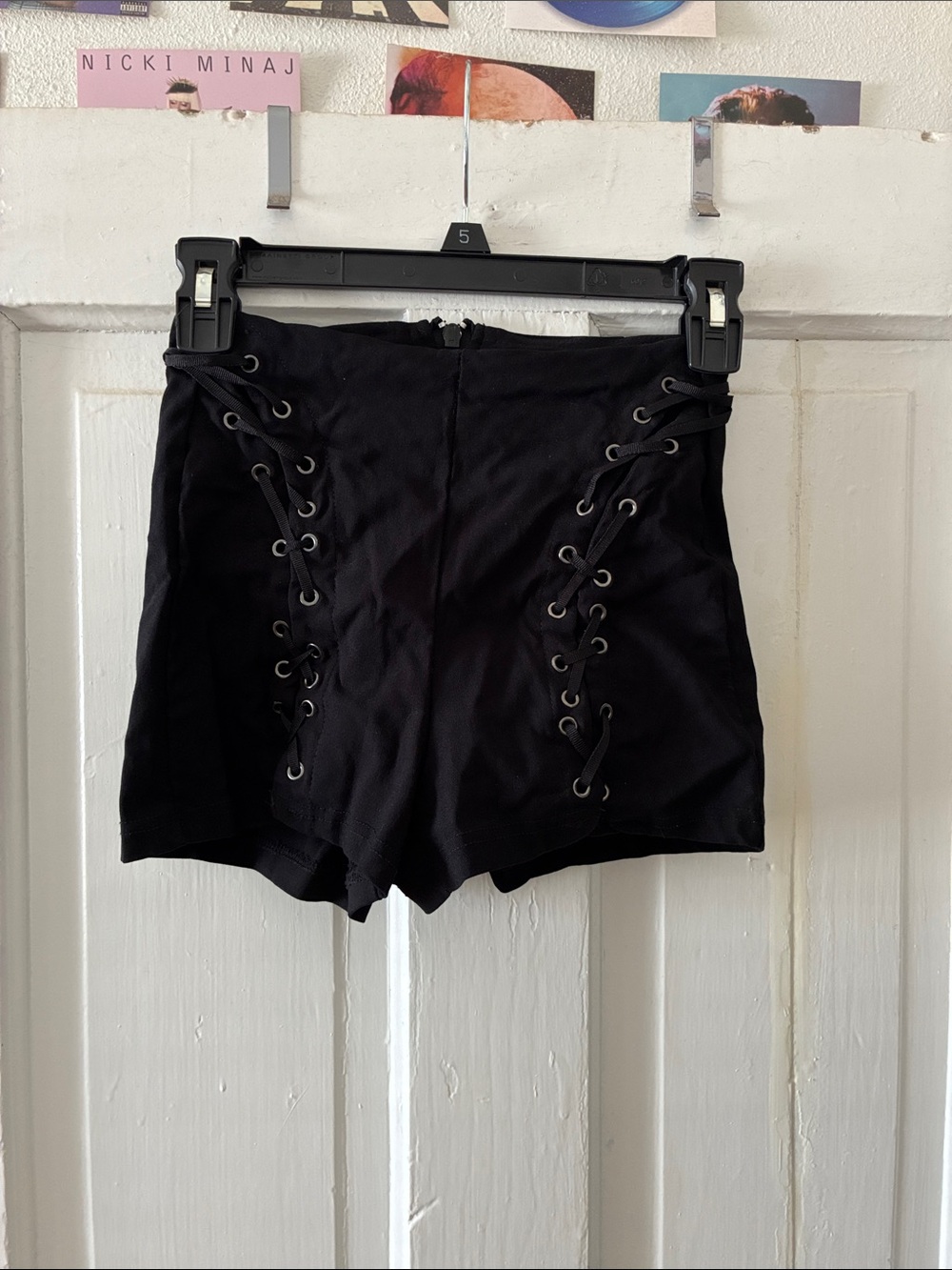 Spirit High-Waist Black Lace-Up Shorts